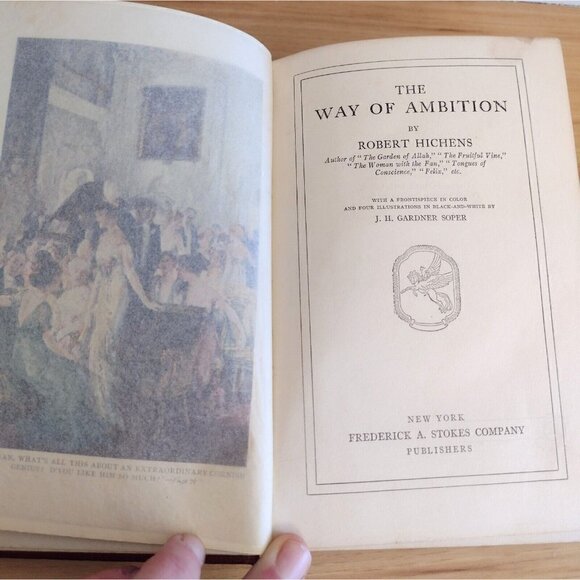 Antique 1913 The Way Of Ambition By Robert Hichens Hardcover Book - Picture 6 of 11